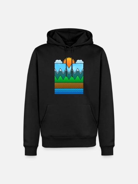 Landscape (minimal) - Men’s Premium Organic Hoodie - black