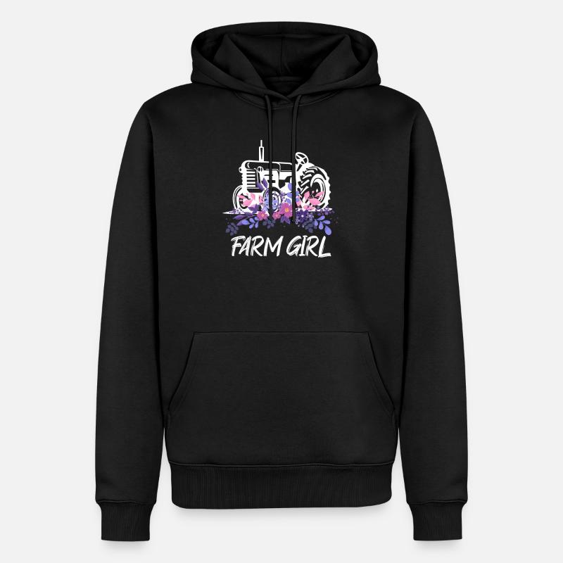 Fille de ferme - Sweat à capuche Premium bio Homme - noir