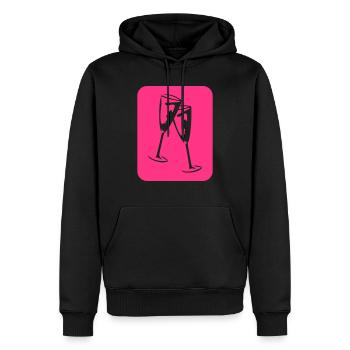 sekt icon - Männer Premium Bio Hoodie - Schwarz - Vorne - Nico (187cm)