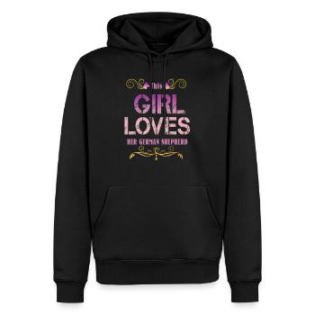 Cette fille aime son berger allemand - Sweat à capuche Premium bio Homme - noir - Devant - Nico (187cm)
