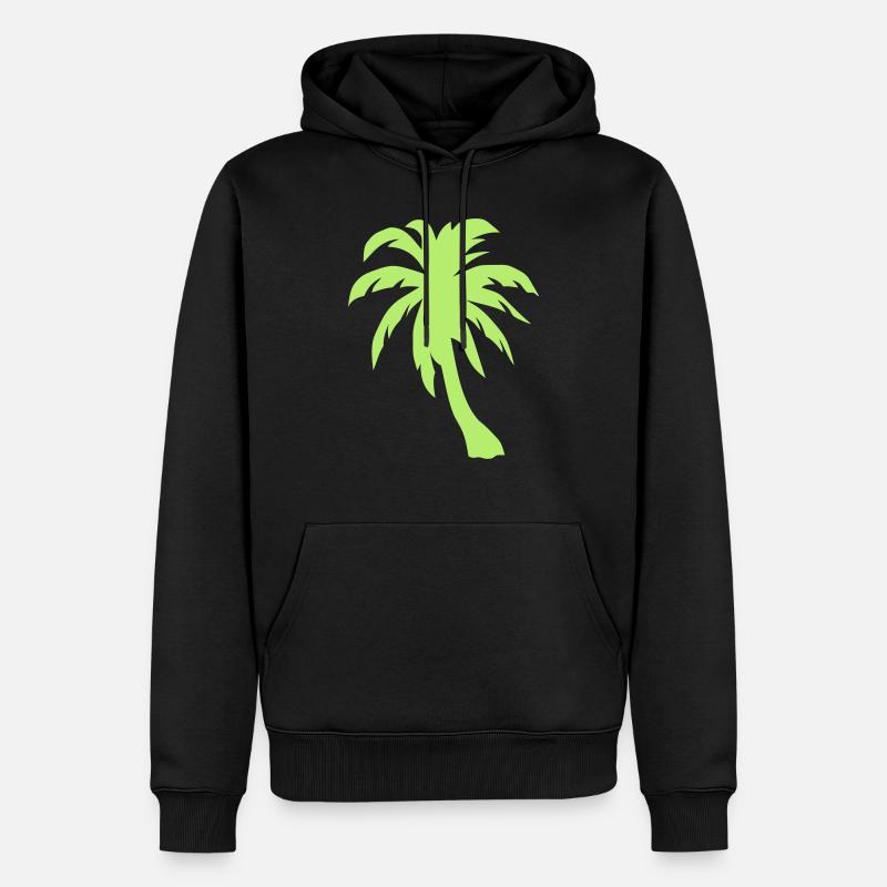 Palmen Baum Palmen - Männer Premium Bio Hoodie - Schwarz