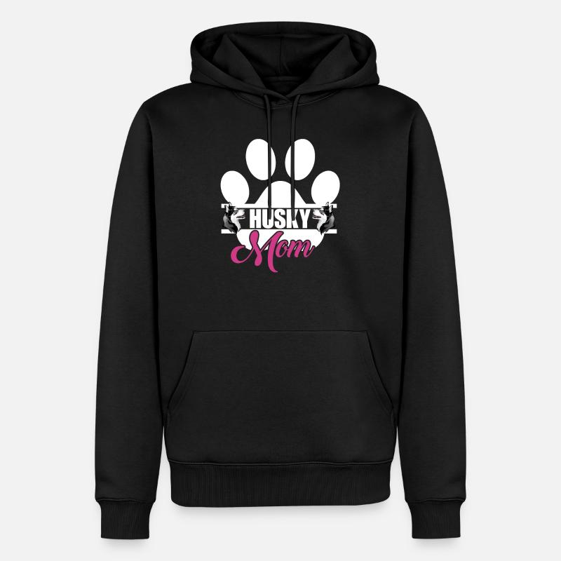 Husky Mom - Männer Premium Bio Hoodie - Schwarz