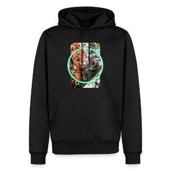 Australie: koala mignon avec un cadre graphique - Sweat à capuche Premium bio Homme - noir - Devant - Nico (187cm)