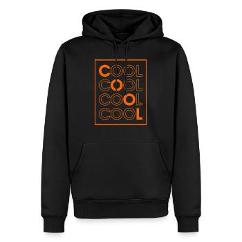 COOL COOL COOL COOL (Orange) - Sweat à capuche Premium bio Homme - noir - Devant - Nico (187cm)