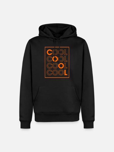 COOL COOL COOL COOL (Orange) - Men’s Premium Organic Hoodie - black