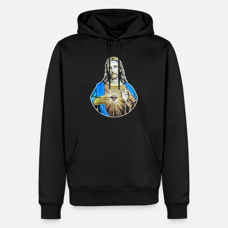 Jésus-Christ * Style rétro de Jésus-Christ - Sweat à capuche Premium bio Homme - noir
