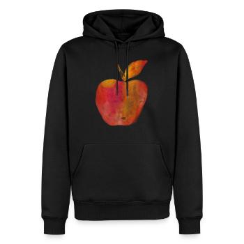 Roter Apfel gemalt Wasserfarben Kunst Aquarell rot - Männer Premium Bio Hoodie - Schwarz - Vorne - Nico (187cm)