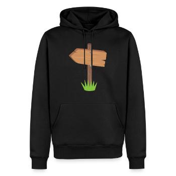 Schild - Männer Premium Bio Hoodie - Schwarz - Vorne - Nico (187cm)