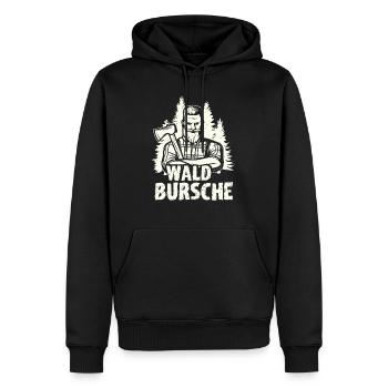 Bûcheron forestier - Sweat à capuche Premium bio Homme - noir - Devant - Nico (187cm)