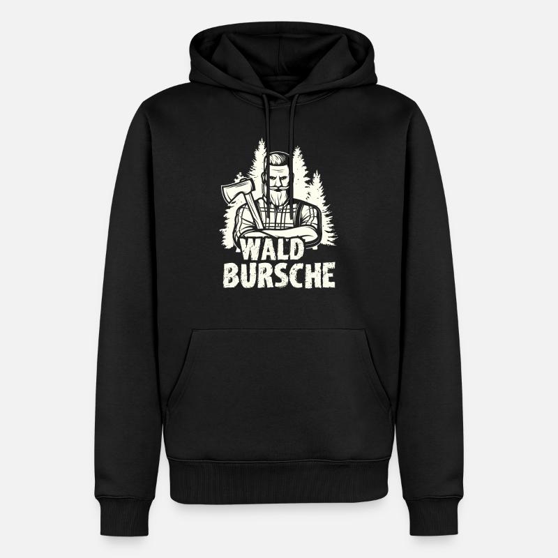 Bûcheron forestier - Sweat à capuche Premium bio Homme - noir