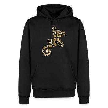 Gecko tropical imprimé trois couleurs - Sweat à capuche Premium bio Homme - noir - Devant - Nico (187cm)