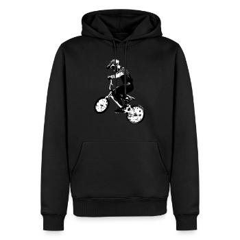 bmx - Männer Premium Bio Hoodie - Schwarz - Vorne - Nico (187cm)