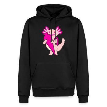 Knuffiger First Grader Axolotl Questions (3c) - Sweat à capuche Premium bio Homme - noir - Devant - Nico (187cm)