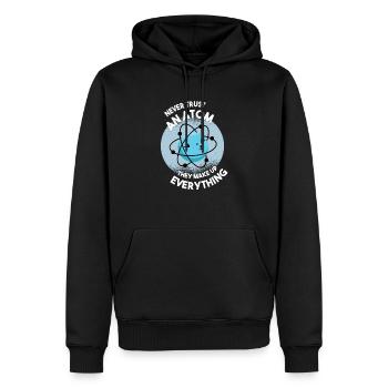 Science Atom Scientist Molécule Chimie - Sweat à capuche Premium bio Homme - noir - Devant - Nico (187cm)