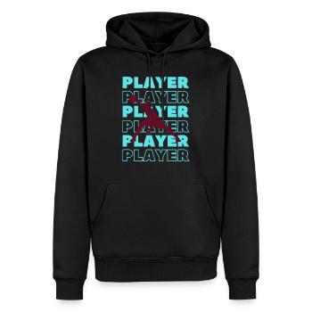 Basketball - Player - Männer Premium Bio Hoodie - Schwarz - Vorne - Nico (187cm)