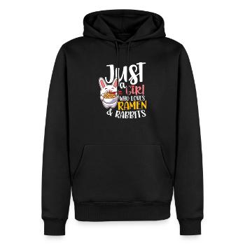 Ramen Fan Japanese Food Lapin Lapins Cadeau - Sweat à capuche Premium bio Homme - noir - Devant - Nico (187cm)