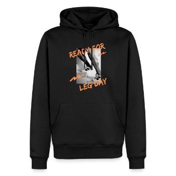 Bereit für den Beintag Original Bodybuilding Geschenk - Männer Premium Bio Hoodie - Schwarz - Vorne - Nico (187cm)