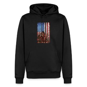 Native American USA Flag - Men’s Premium Organic Hoodie - black - Front - Nico (187cm)