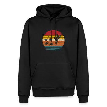 Colibri rétro - Sweat à capuche Premium bio Homme - noir - Devant - Nico (187cm)