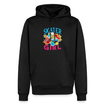 Skater Fille Roller - Sweat à capuche Premium bio Homme - noir - Devant - Nico (187cm)
