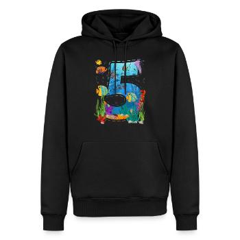 5th Birthday Young Ocean Fish 5 years old - Men’s Premium Organic Hoodie - black - Front - Nico (187cm)