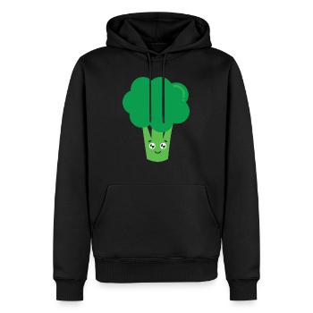 Brocoli - Sweat à capuche Premium bio Homme - noir - Devant - Nico (187cm)