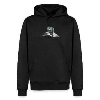 Câliner les pigeons - Sweat à capuche Premium bio Homme - noir - Devant - Nico (187cm)