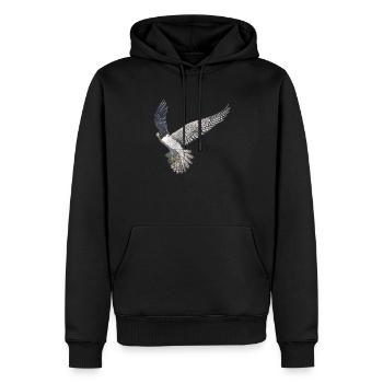 Faucon pèlerin volant d’oiseau - Sweat à capuche Premium bio Homme - noir - Devant - Nico (187cm)