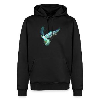 Oiseau volant Faucon pèlerin coloré - Sweat à capuche Premium bio Homme - noir - Devant - Nico (187cm)