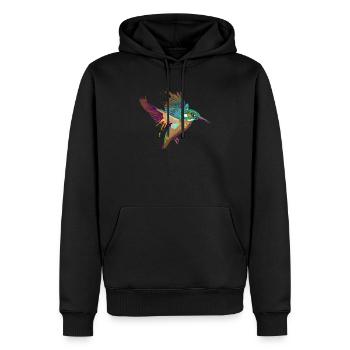 Splash Kingfisher - Sweat à capuche Premium bio Homme - noir - Devant - Nico (187cm)
