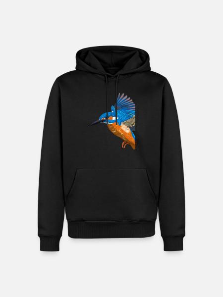 Flying Kingfisher Bird - Men’s Premium Organic Hoodie - black