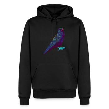Splash Bird Corbeau Corbeau - Sweat à capuche Premium bio Homme - noir - Devant - Nico (187cm)
