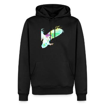 Fliegender Splash Vogel Eule - Männer Premium Bio Hoodie - Schwarz - Vorne - Nico (187cm)