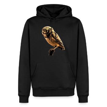 le hibou la chouette - Sweat à capuche Premium bio Homme - noir - Devant - Nico (187cm)