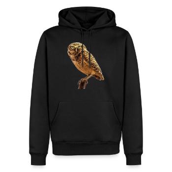 le hibou la chouette - Sweat à capuche Premium bio Homme - noir - Devant - Nico (187cm)
