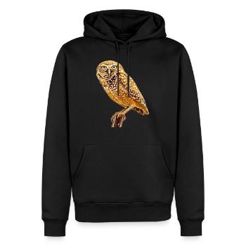 le hibou la chouette - Sweat à capuche Premium bio Homme - noir - Devant - Nico (187cm)