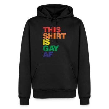 Cette chemise est gay af - Sweat à capuche Premium bio Homme - noir - Devant - Nico (187cm)