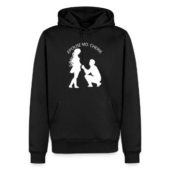 Epouse moi chérie - Sweat à capuche Premium bio Homme - noir - Devant - Nico (187cm)