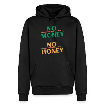 Pas d’argent pas de miel - Sweat à capuche Premium bio Homme - noir - Devant - Nico (187cm)
