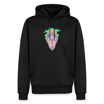 Bunter Splash Vogel Schuhschnabel - Männer Premium Bio Hoodie - Schwarz - Vorne - Nico (187cm)