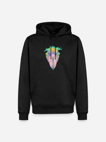 Bunter Splash Vogel Schuhschnabel - Männer Premium Bio Hoodie - Schwarz