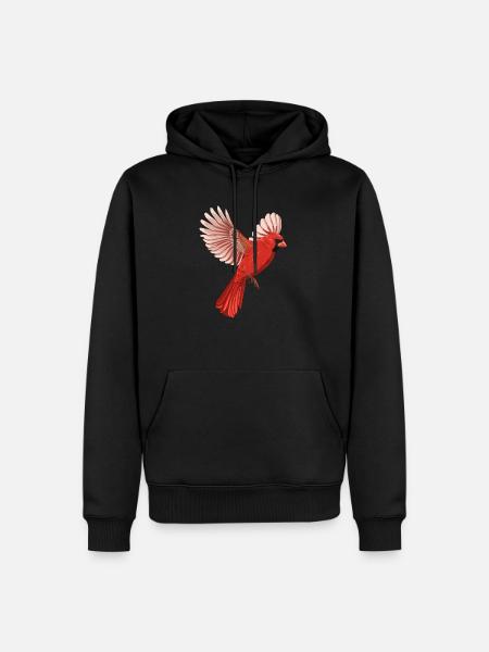Fliegender Vogel Rotkardinal - Männer Premium Bio Hoodie - Schwarz