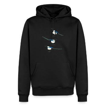Lustige Vögel Elster - Männer Premium Bio Hoodie - Schwarz - Vorne - Nico (187cm)