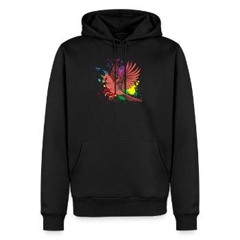 Fliegender Splash Vogel Rotkardinal - Männer Premium Bio Hoodie - Schwarz - Vorne - Nico (187cm)