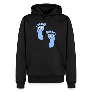 Happy Blue Feet - Men’s Premium Organic Hoodie - black - Front - Nico (187cm)