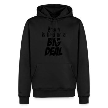 Bryan ist eine Art große Sache - Männer Premium Bio Hoodie - Schwarz - Vorne - Nico (187cm)