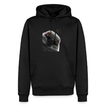 Curieux Moineau Domestique Moineau Domestique Oiseau Moineau - Sweat à capuche Premium bio Homme - noir - Devant - Nico (187cm)