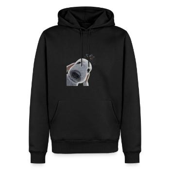 Drôle de chien curieux Bedlington Terrier - Sweat à capuche Premium bio Homme - noir - Devant - Nico (187cm)
