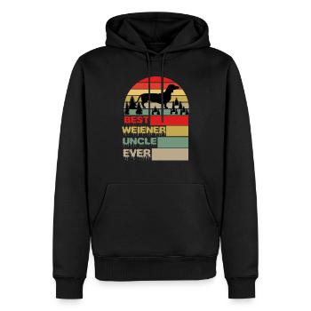 BEST WEINER UNCLE EVER GIFTS - Men’s Premium Organic Hoodie - black - Front - Nico (187cm)
