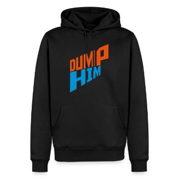dump him Zitat Logo - Männer Premium Bio Hoodie - Schwarz - Vorne - Nico (187cm)